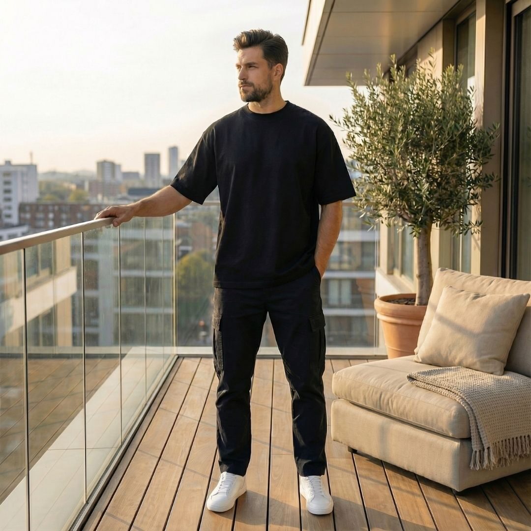 Camiseta Oversize Negra Outfit